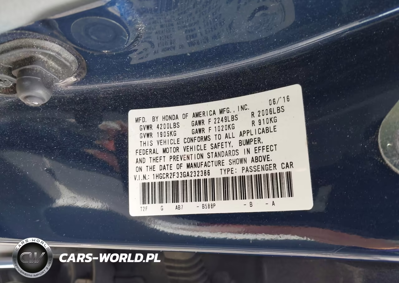 2016 Honda Accord Lx VIN:1HGCR2F33GA232386 - 9