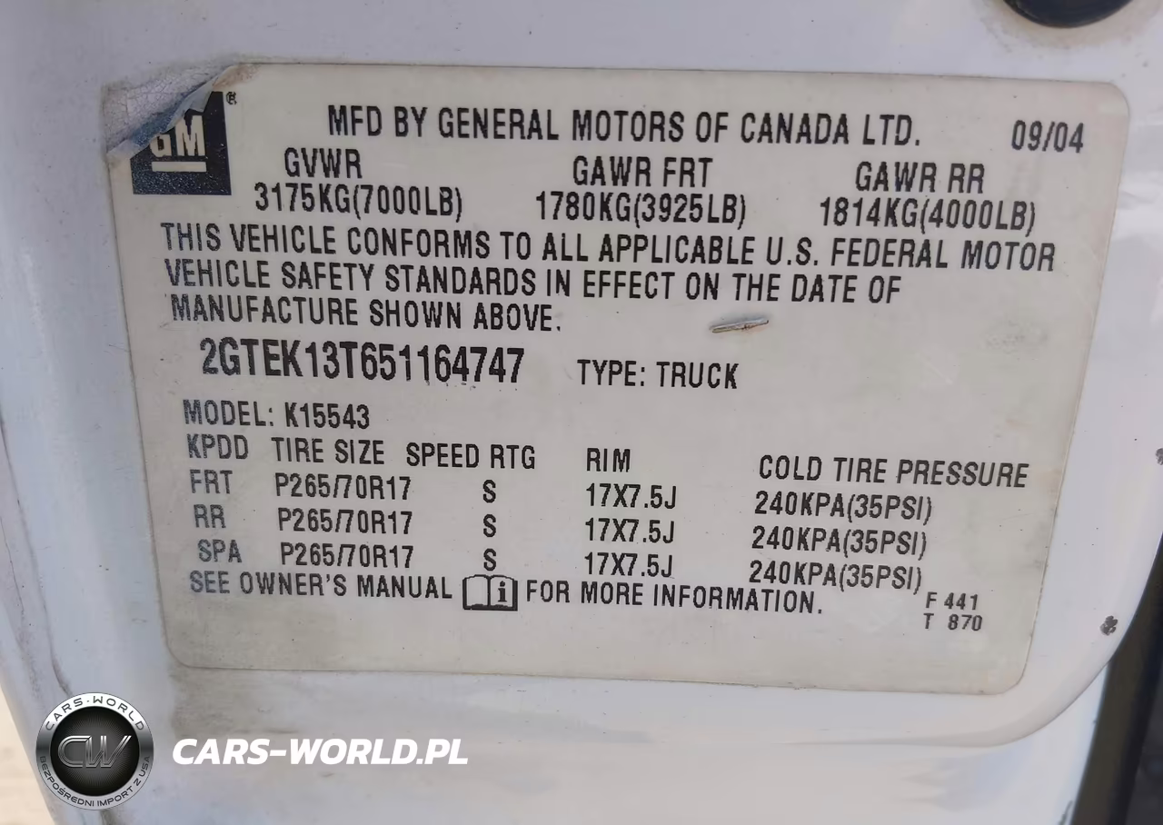 2005 GMC Sierra 1500 Sle VIN:2GTEK13T651164747 - 9