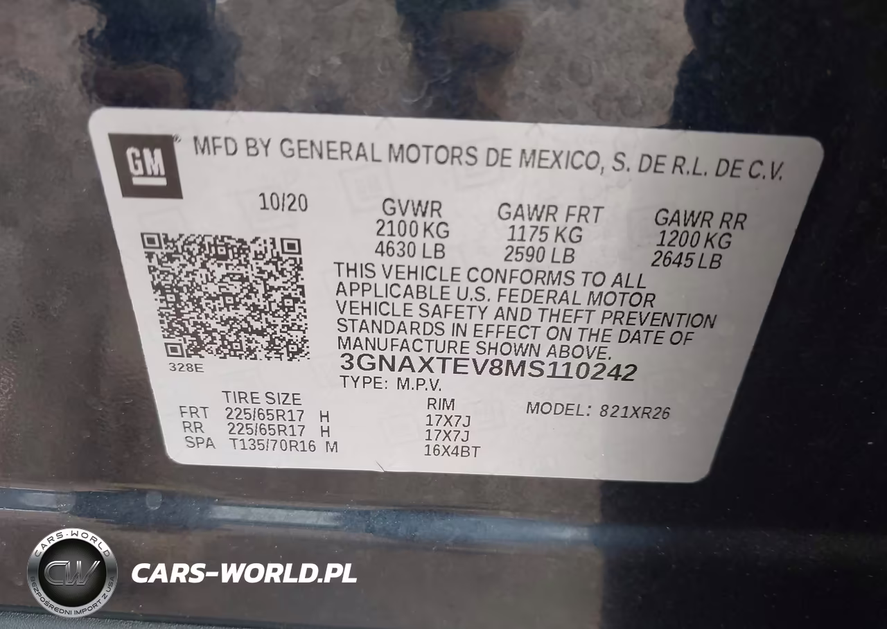 2021 CHEVROLET EQUINOX LT VIN:3GNAXTEV8MS110242 - 9