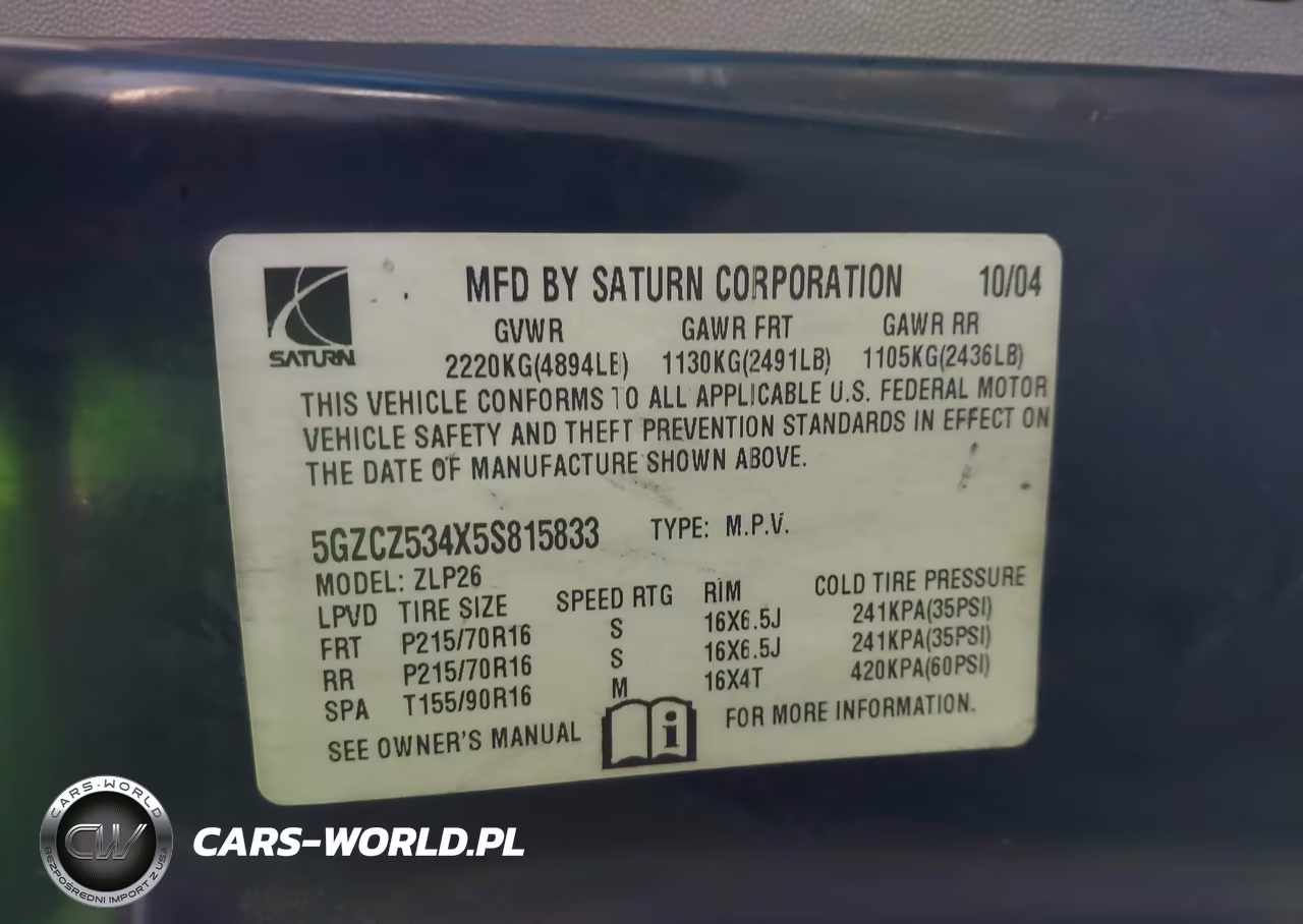 2005 Saturn Vue V6 VIN:5GZCZ534X5S815833 - 9