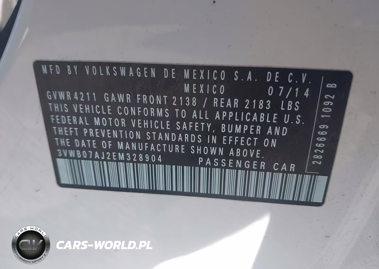 2014 Volkswagen Jetta 1.8T Se VIN:3VWB07AJ2EM328904 - 9