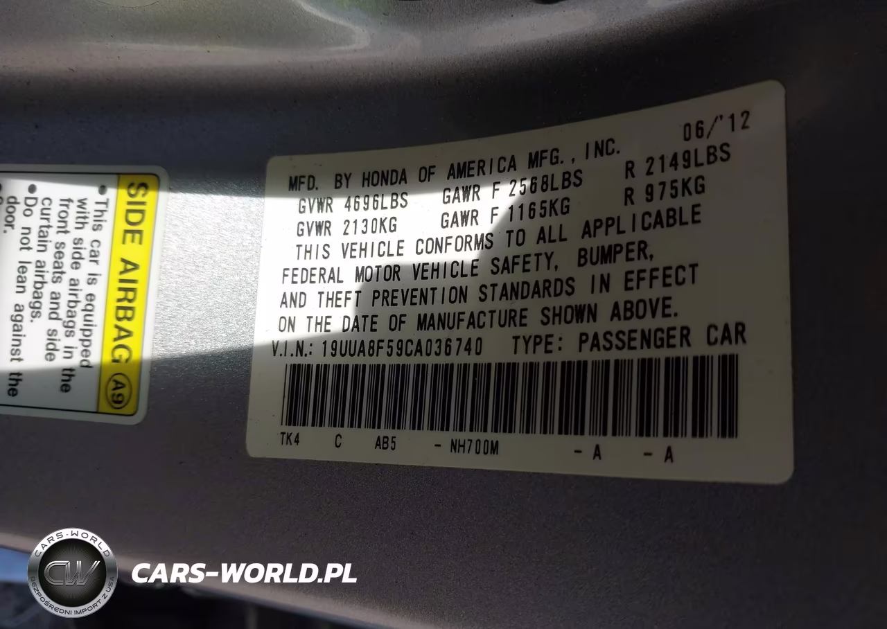 2012 Acura Tl 3.5 VIN:19UUA8F59CA036740 - 9