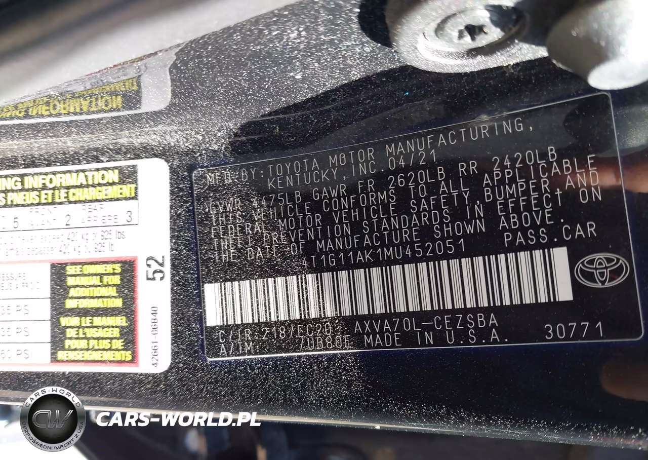 2021 Toyota Camry Se Nightshade Edition VIN:4T1G11AK1MU452051 - 9