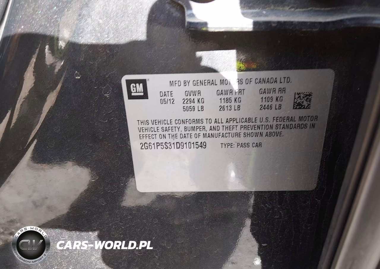 2013 Cadillac Xts Luxury VIN:2G61P5S31D9101549 - 9