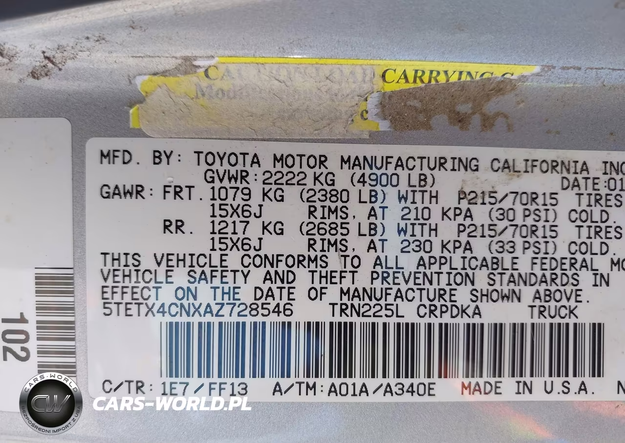 2010 Toyota Tacoma VIN:5TETX4CNXAZ728546 - 9