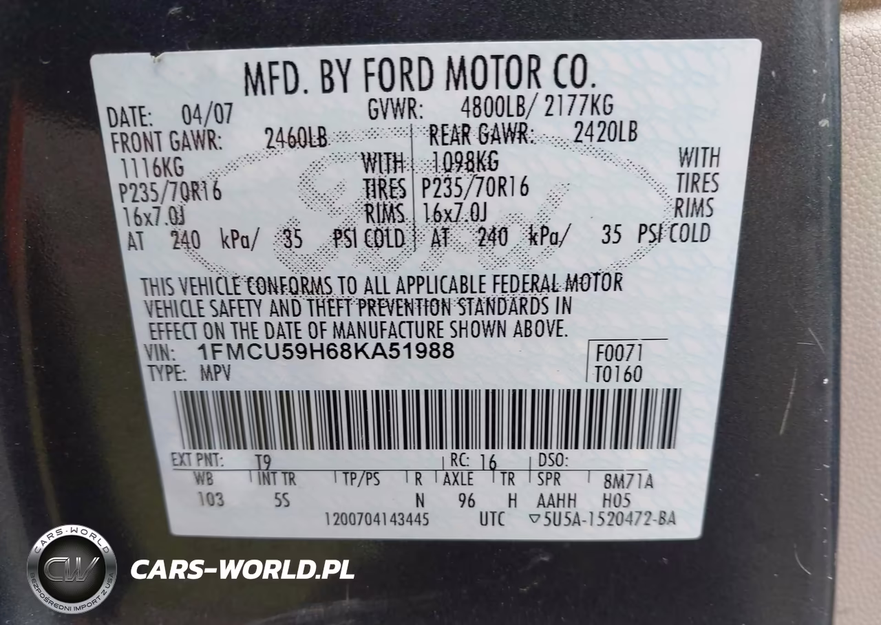 2008 Ford Escape Hybrid VIN:1FMCU59H68KA51988 - 9