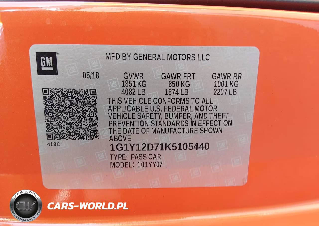 2019 Chevrolet Corvette Grand Sport VIN:1G1Y12D71K5105440 - 9
