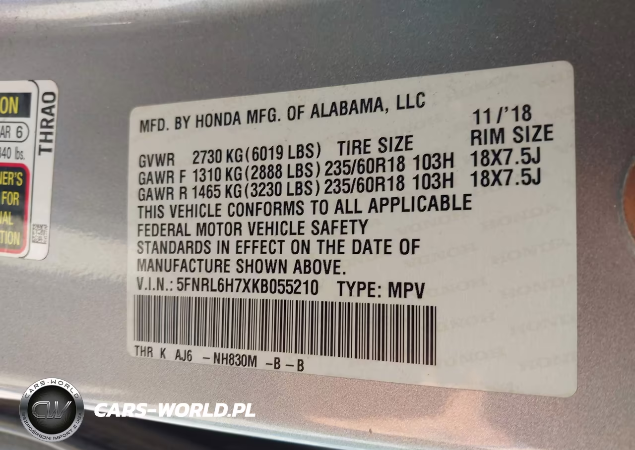2019 Honda Odyssey Ex-L VIN:5FNRL6H7XKB055210 - 9