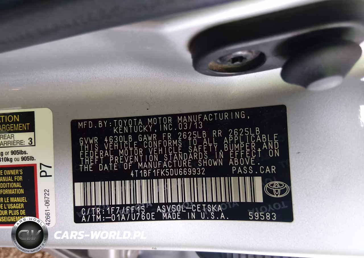 2013 Toyota Camry Se VIN:4T1BF1FK5DU669932 - 9
