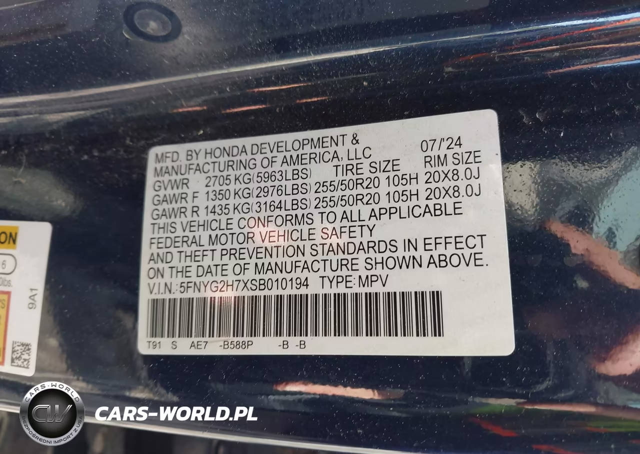 2025 Honda Pilot Touring VIN:5FNYG2H7XSB010194 - 9