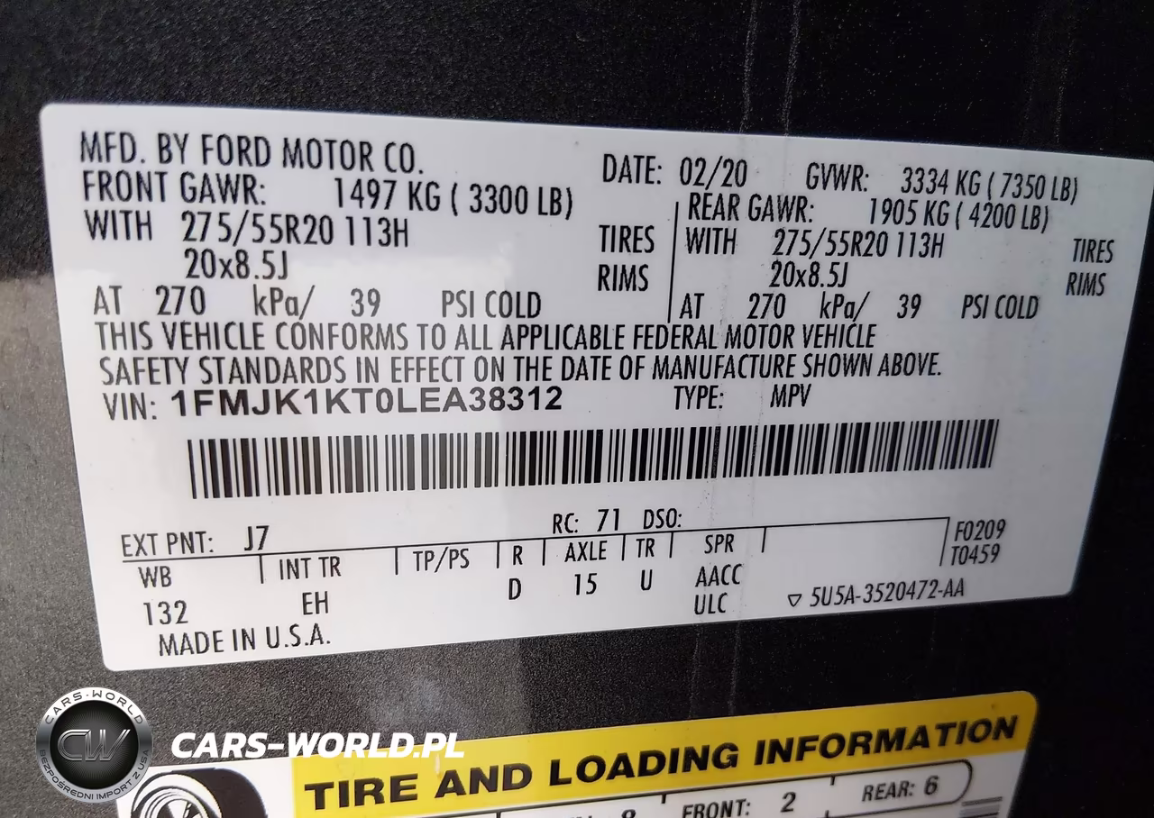 2020 Ford Expedition Limited Max VIN:1FMJK1KT0LEA38312 - 9