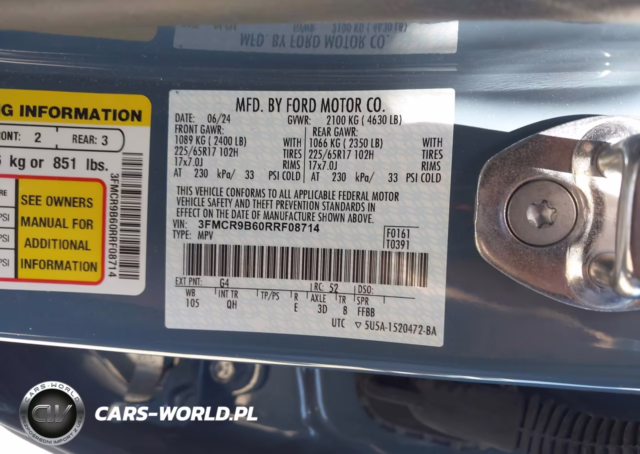 2024 Ford Bronco Sport Big Bend VIN:3FMCR9B60RRF08714 - 9