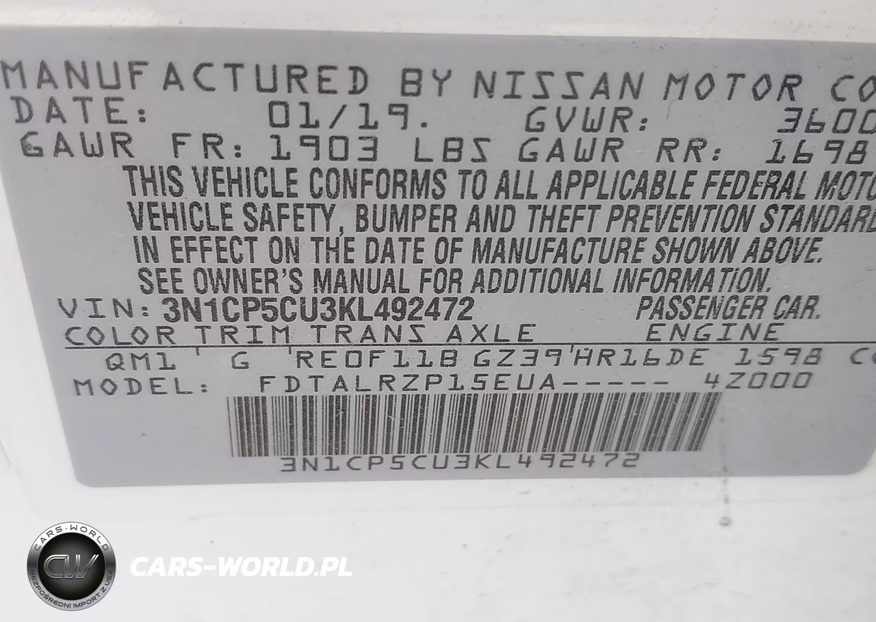 2019 Nissan Kicks S VIN:3N1CP5CU3KL492472 - 9
