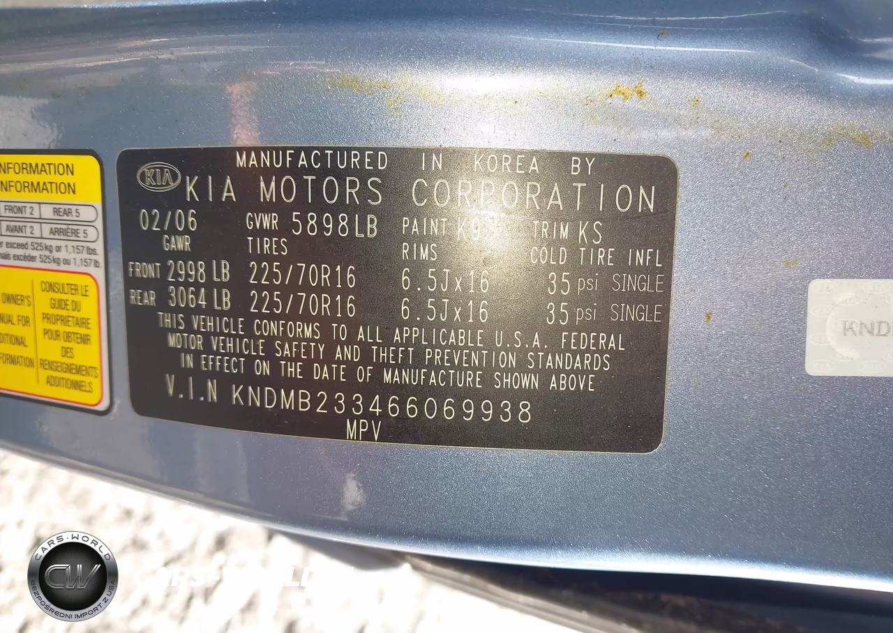 2006 Kia Sedona Ex-Lx VIN:KNDMB233466069938 - 9