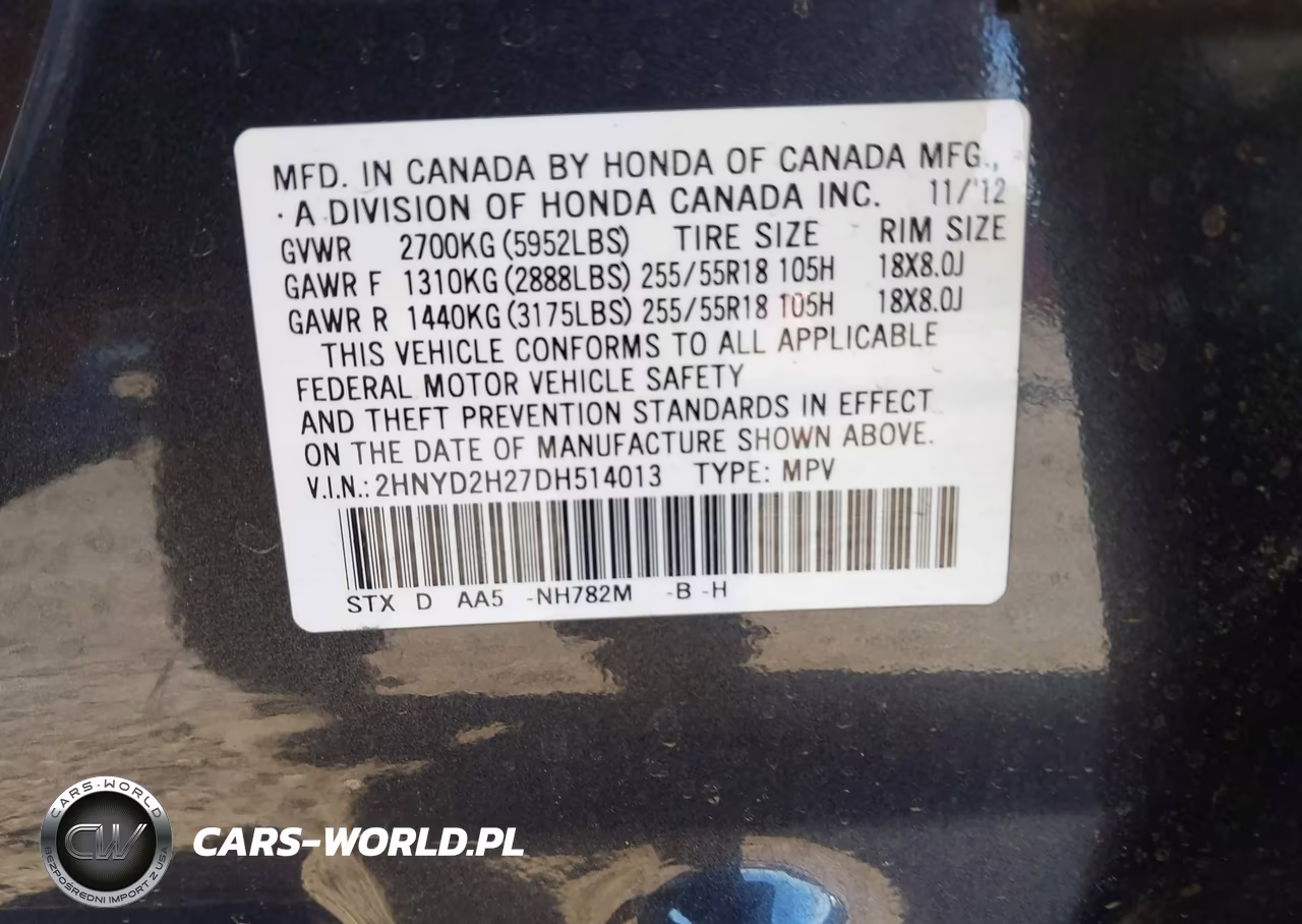 2013 Acura Mdx VIN:2HNYD2H27DH514013 - 9