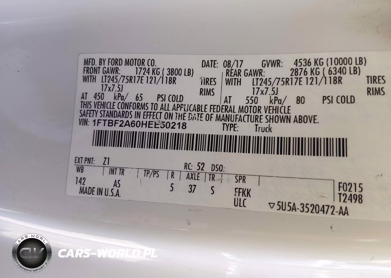 2017 Ford F-250 Xl VIN:1FTBF2A60HEE50218 - 9