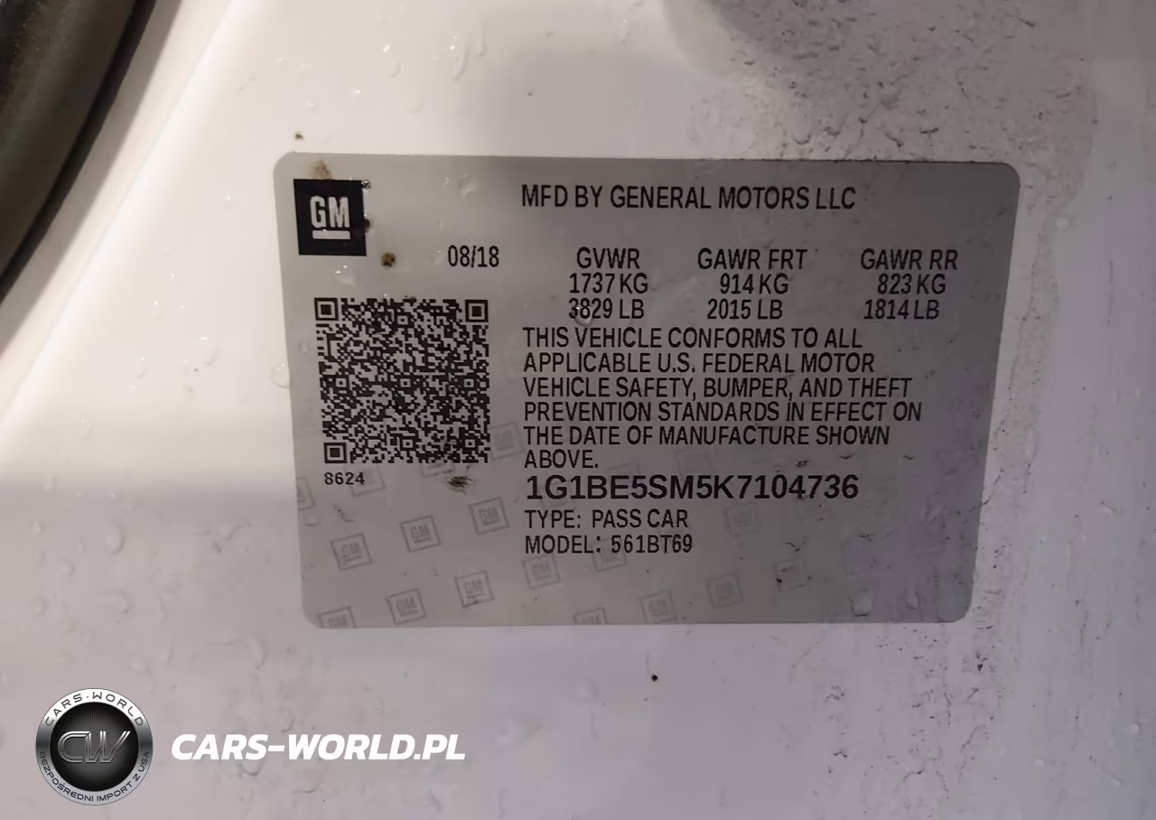 2019 Chevrolet Cruze Lt VIN:1G1BE5SM5K7104736 - 9