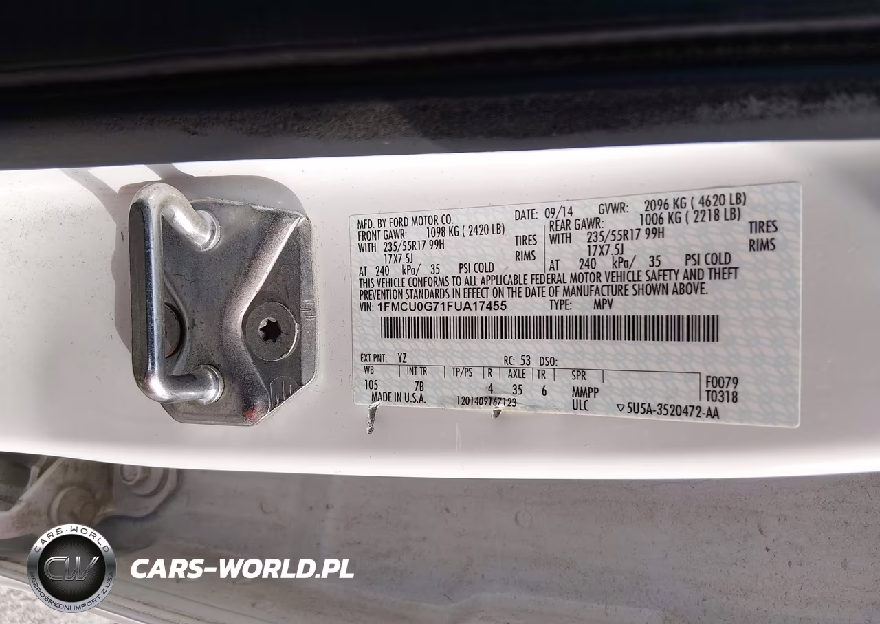 2015 Ford Escape Se VIN:1FMCU0G71FUA17455 - 9