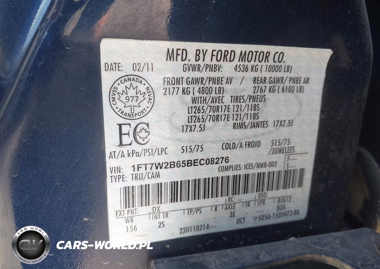 2011 Ford F-250 Xlt VIN:1FT7W2B65BEC08276 - 9