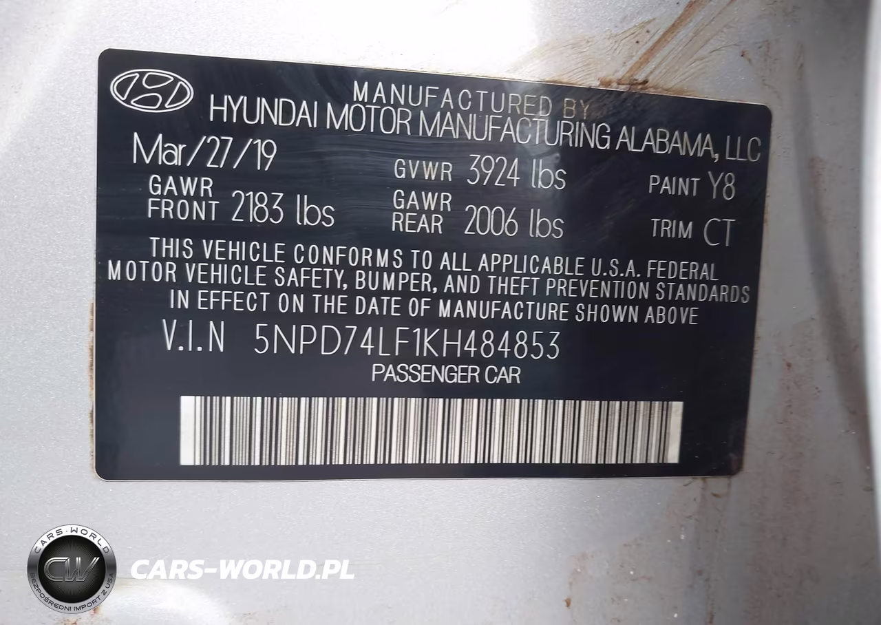 2019 Hyundai Elantra Se VIN:5NPD74LF1KH484853 - 9