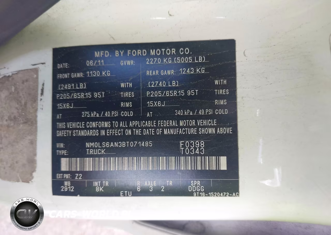 2011 Ford Transit Connect Xl VIN:NM0LS6AN3BT071485 - 9