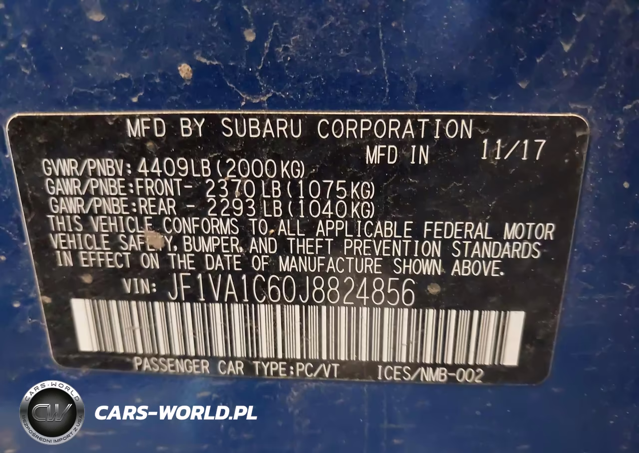 2018 Subaru Wrx Premium VIN:JF1VA1C60J8824856 - 9