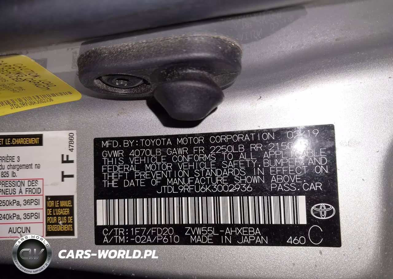 2019 Toyota Prius Le VIN:JTDL9RFU6K3002936 - 9