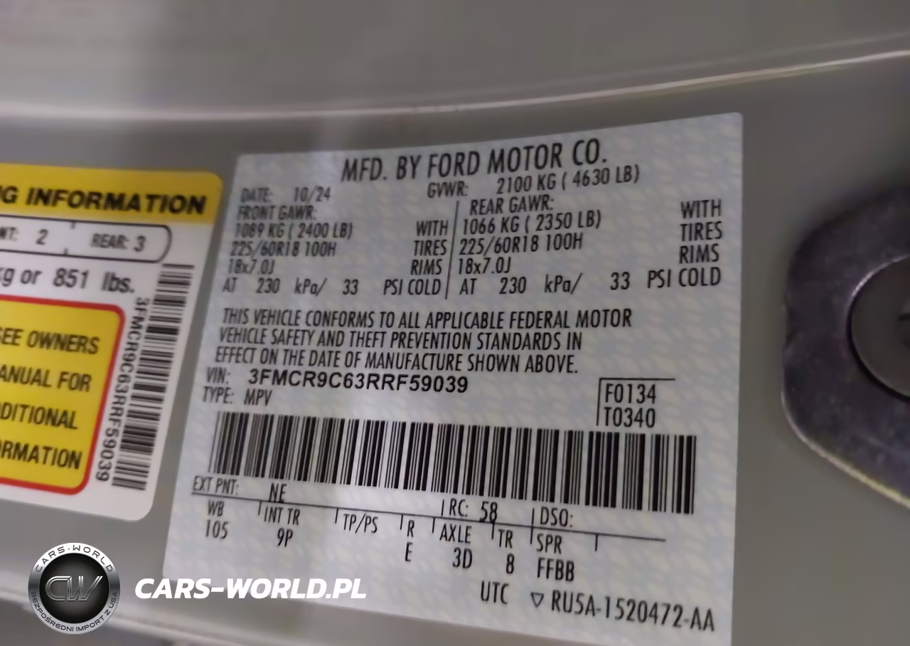 2024 Ford Bronco Sport Outer Banks VIN:3FMCR9C63RRF59039 - 9