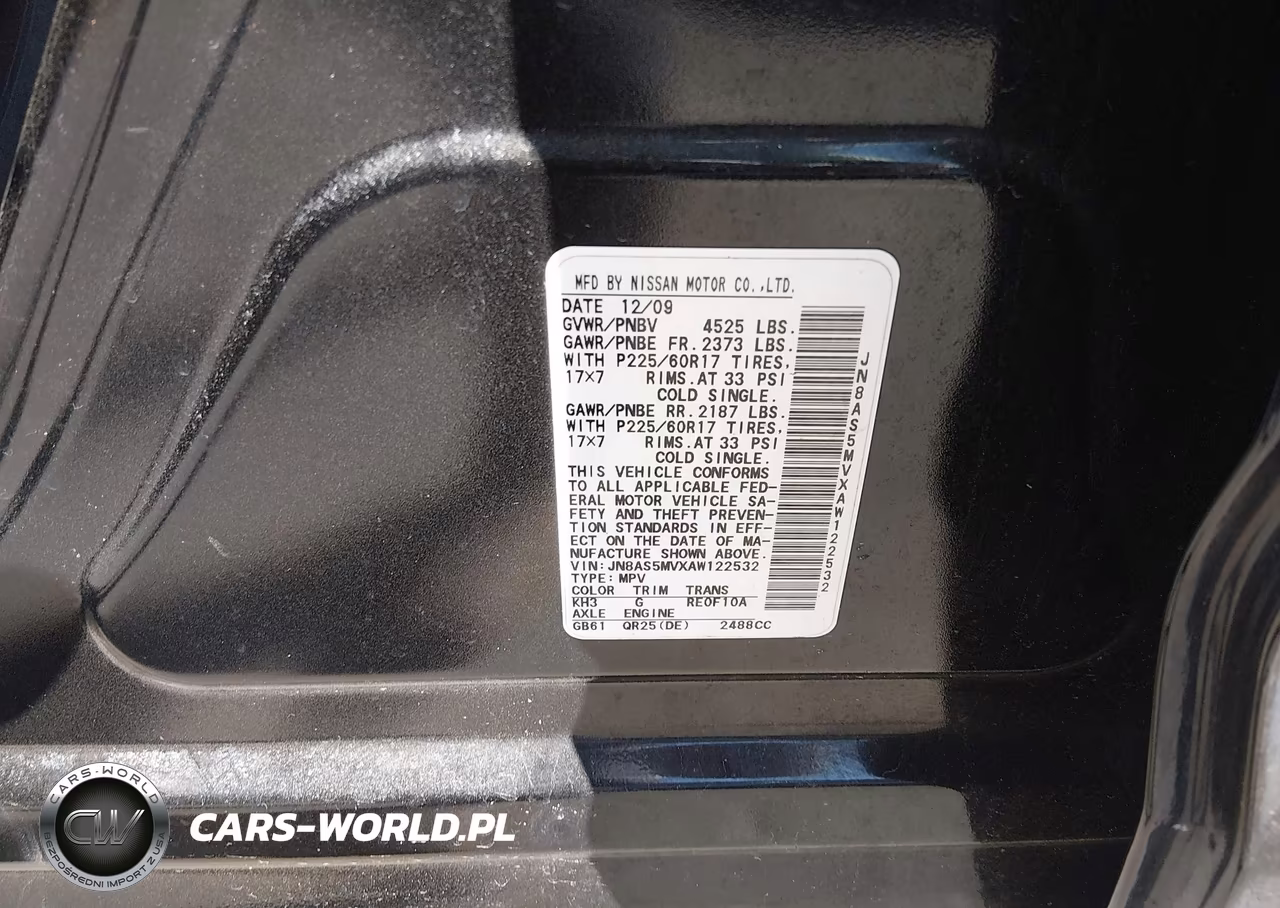 2010 Nissan Rogue Sl VIN:JN8AS5MVXAW122532 - 9