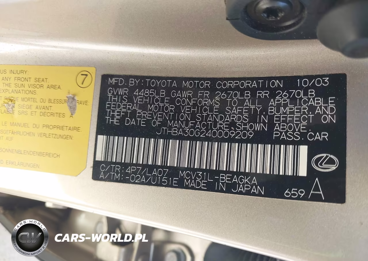 2004 Lexus Es 330 VIN:JTHBA30G240009209 - 9