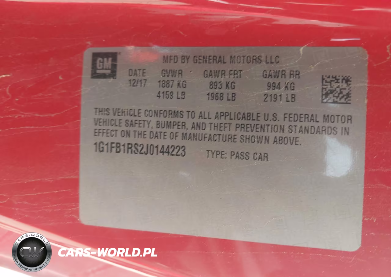 2018 Chevrolet Camaro 1Lt VIN:1G1FB1RS2J0144223 - 9