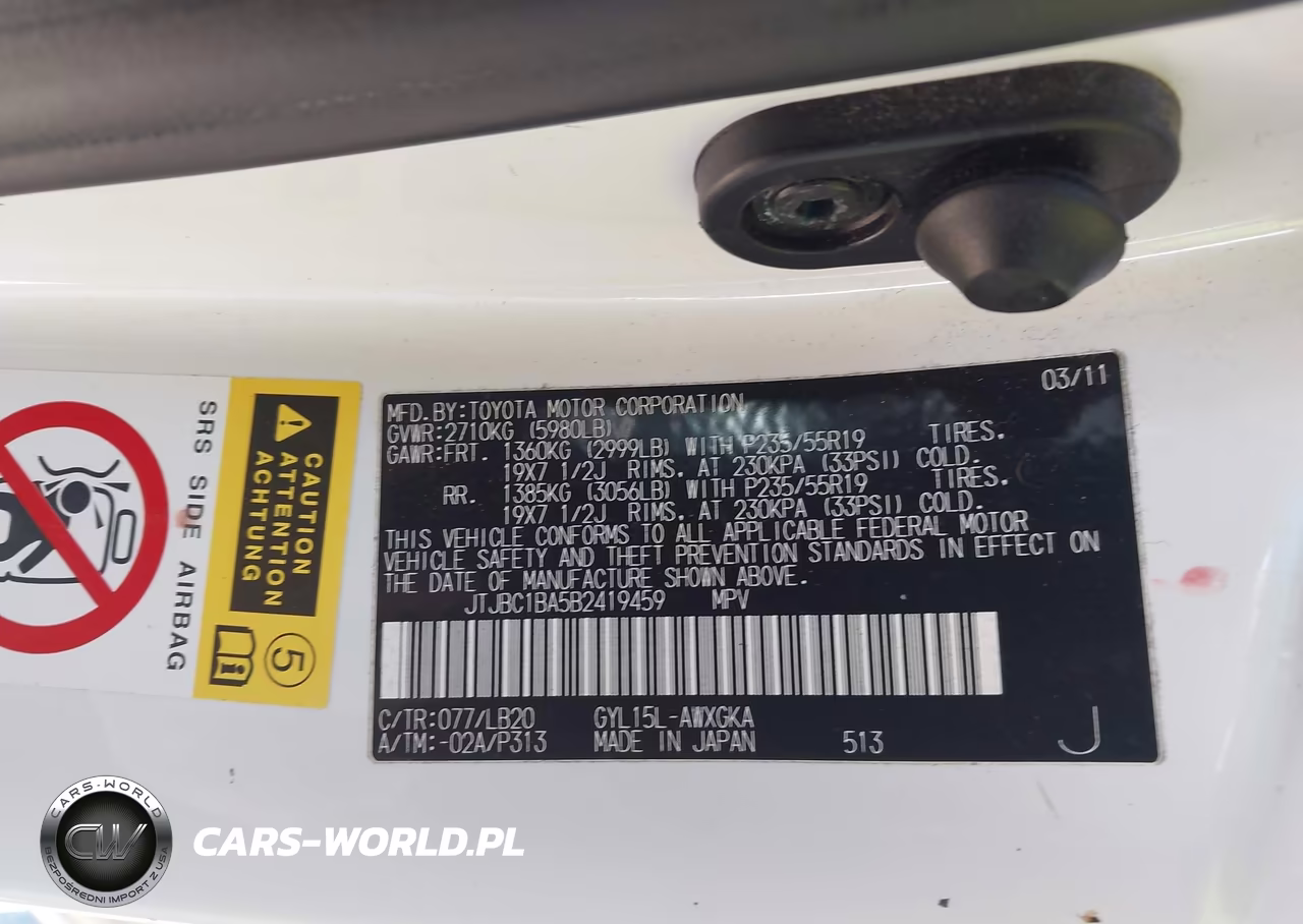 2011 Lexus Rx 450H VIN:JTJBC1BA5B2419459 - 9