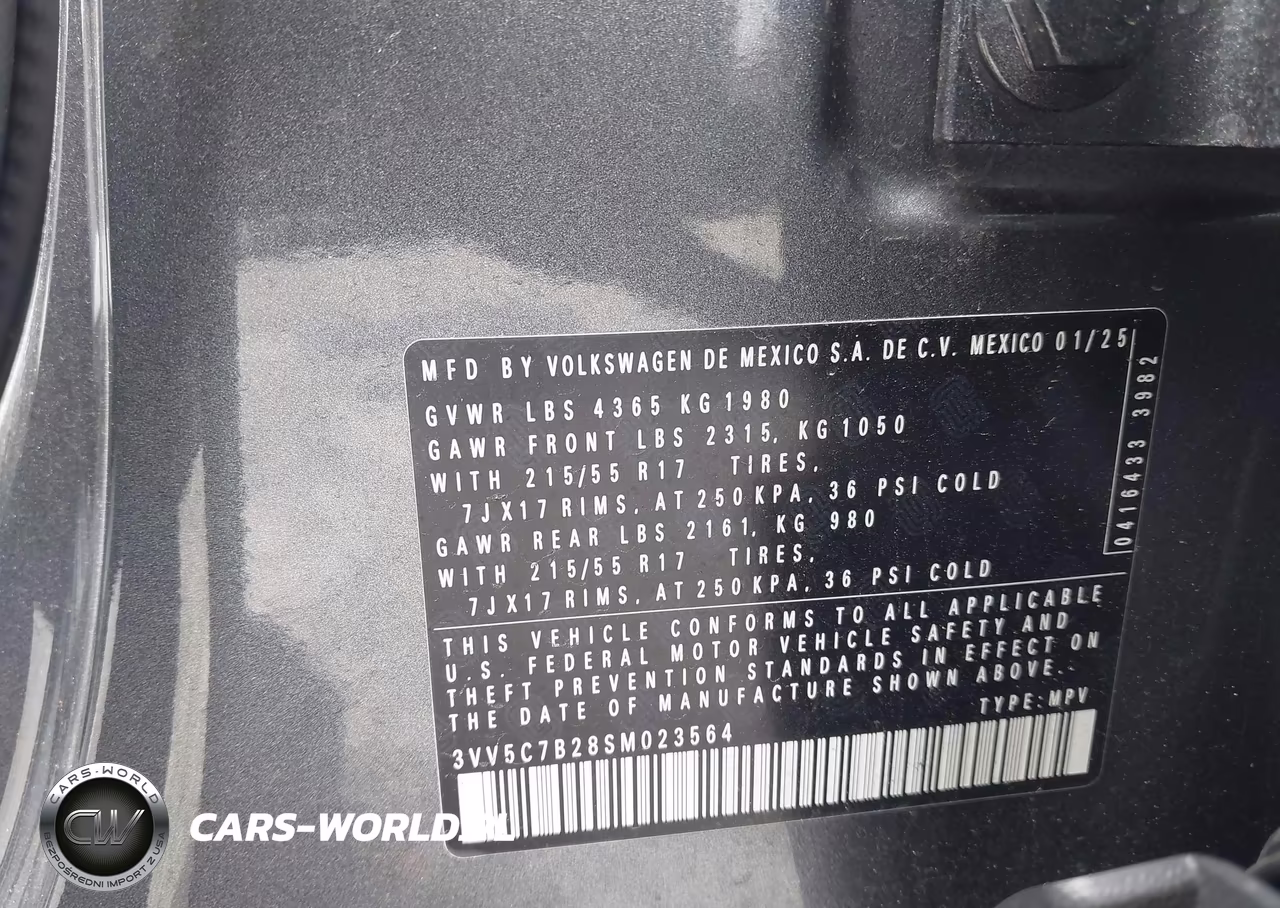 2025 Volkswagen Taos 1.5T S VIN:3VV5C7B28SM023564 - 9