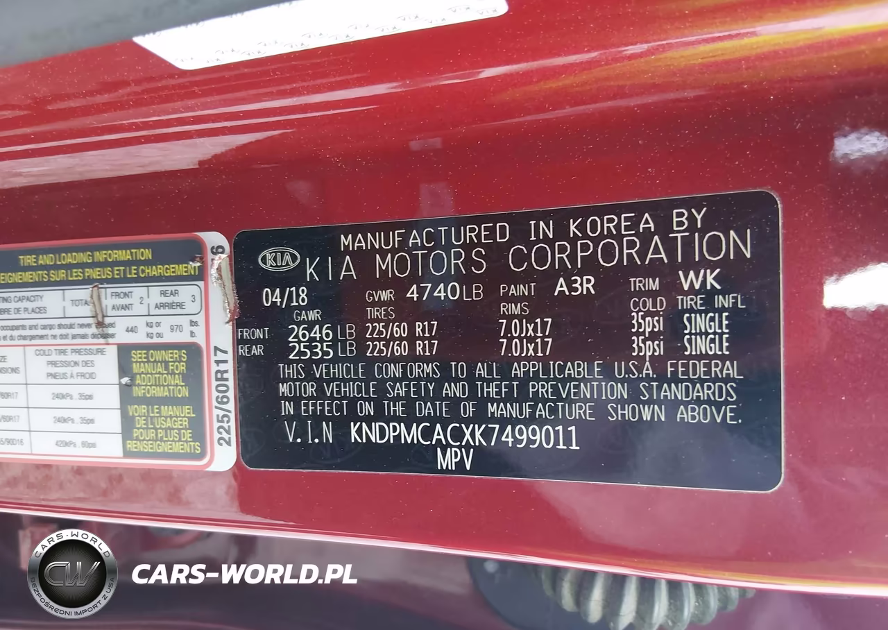 2019 Kia Sportage Lx VIN:KNDPMCACXK7499011 - 9