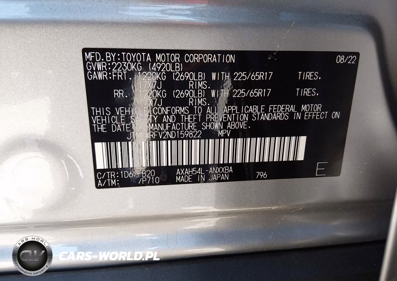 2022 Toyota Rav4 Hybrid Le VIN:JTMMWRFV2ND159822 - 9