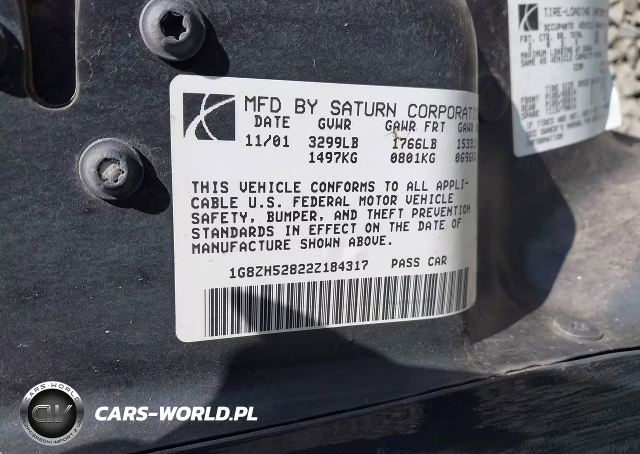 2002 Saturn S-Series Sl1 VIN:1G8ZH52822Z184317 - 9