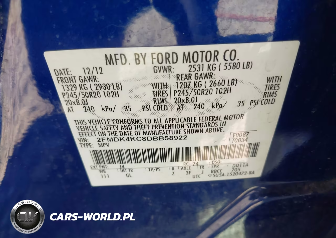 2013 Ford Edge Limited VIN:2FMDK4KC8DBB58922 - 9