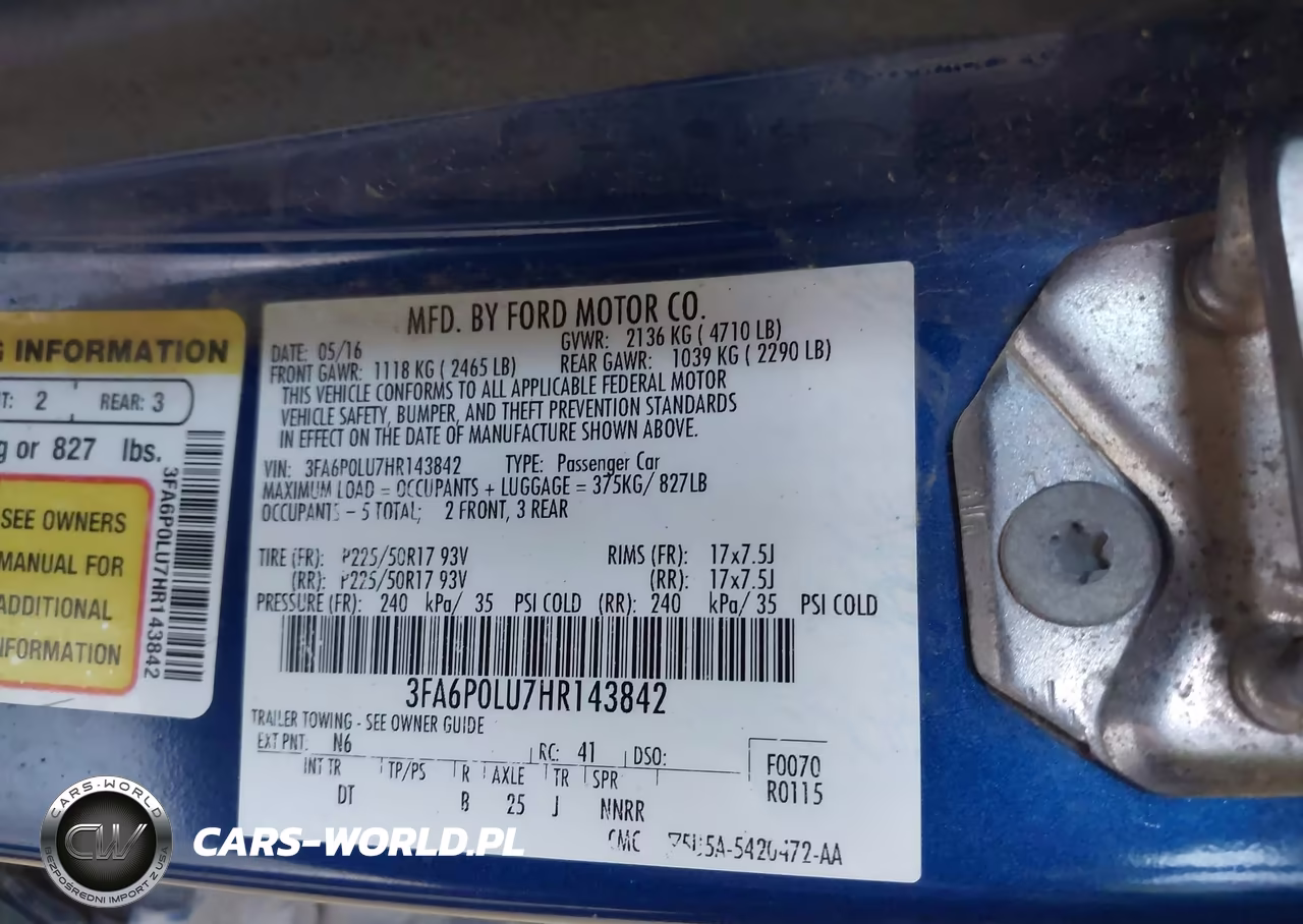 2017 Ford Fusion Hybrid Se VIN:3FA6P0LU7HR143842 - 9