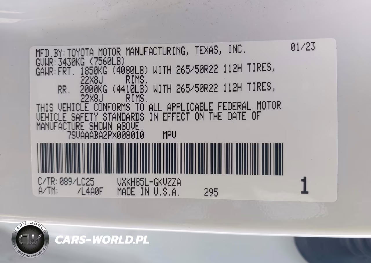 2023 Toyota Sequoia Capstone VIN:7SVAAABA2PX008010 - 9