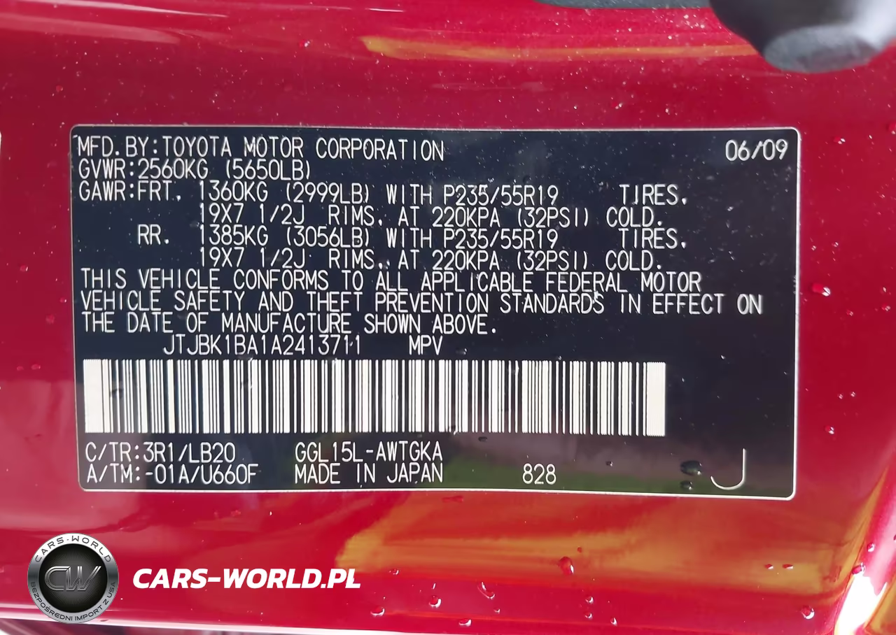 2010 Lexus Rx 350 VIN:JTJBK1BA1A2413711 - 9