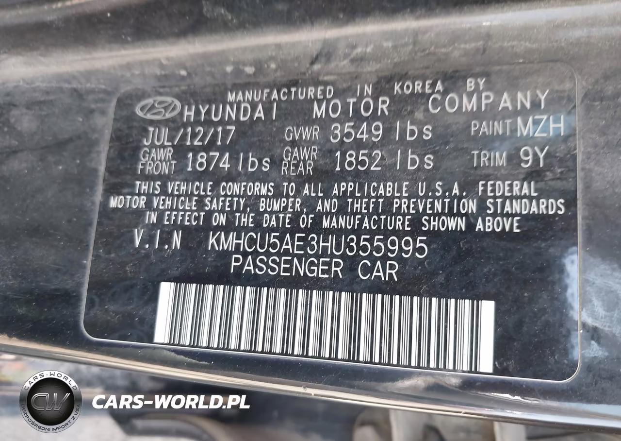 2017 Hyundai Accent Sport VIN:KMHCU5AE3HU355995 - 9