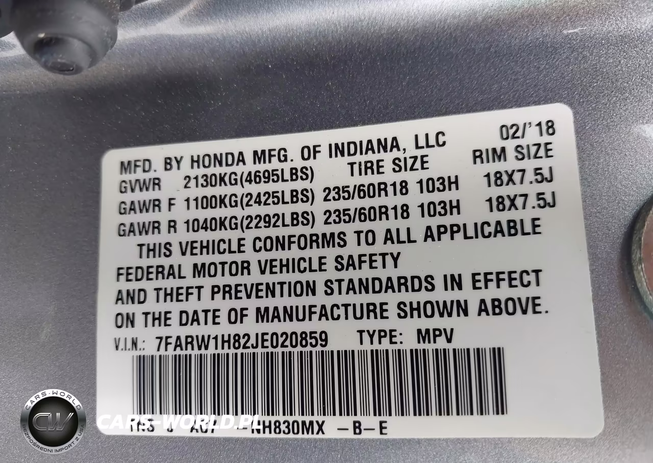 2018 Honda Cr-V Ex-L-Ex-L Navi VIN:7FARW1H82JE020859 - 9