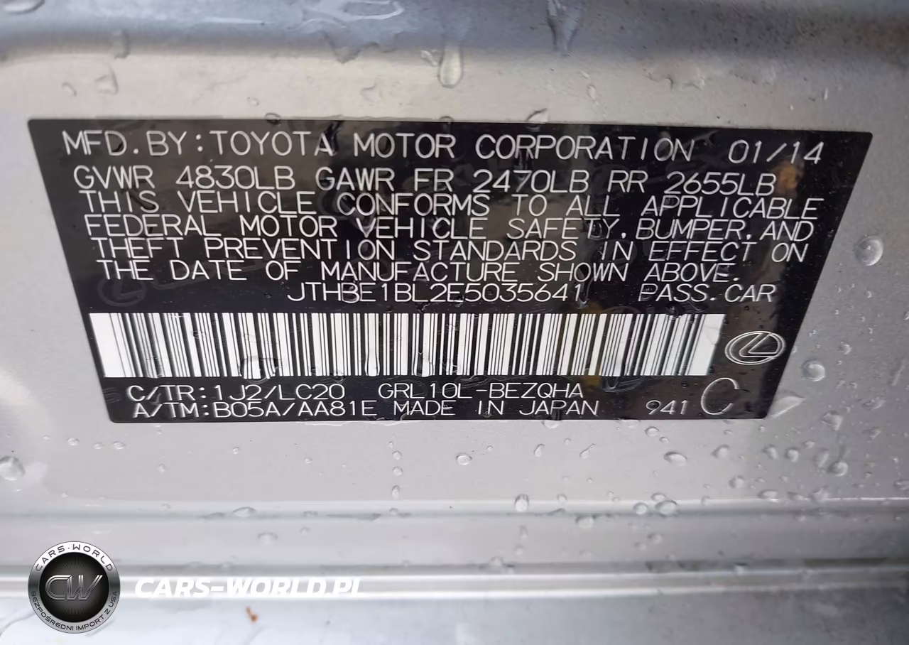 2014 Lexus Gs 350 VIN:JTHBE1BL2E5035641 - 9