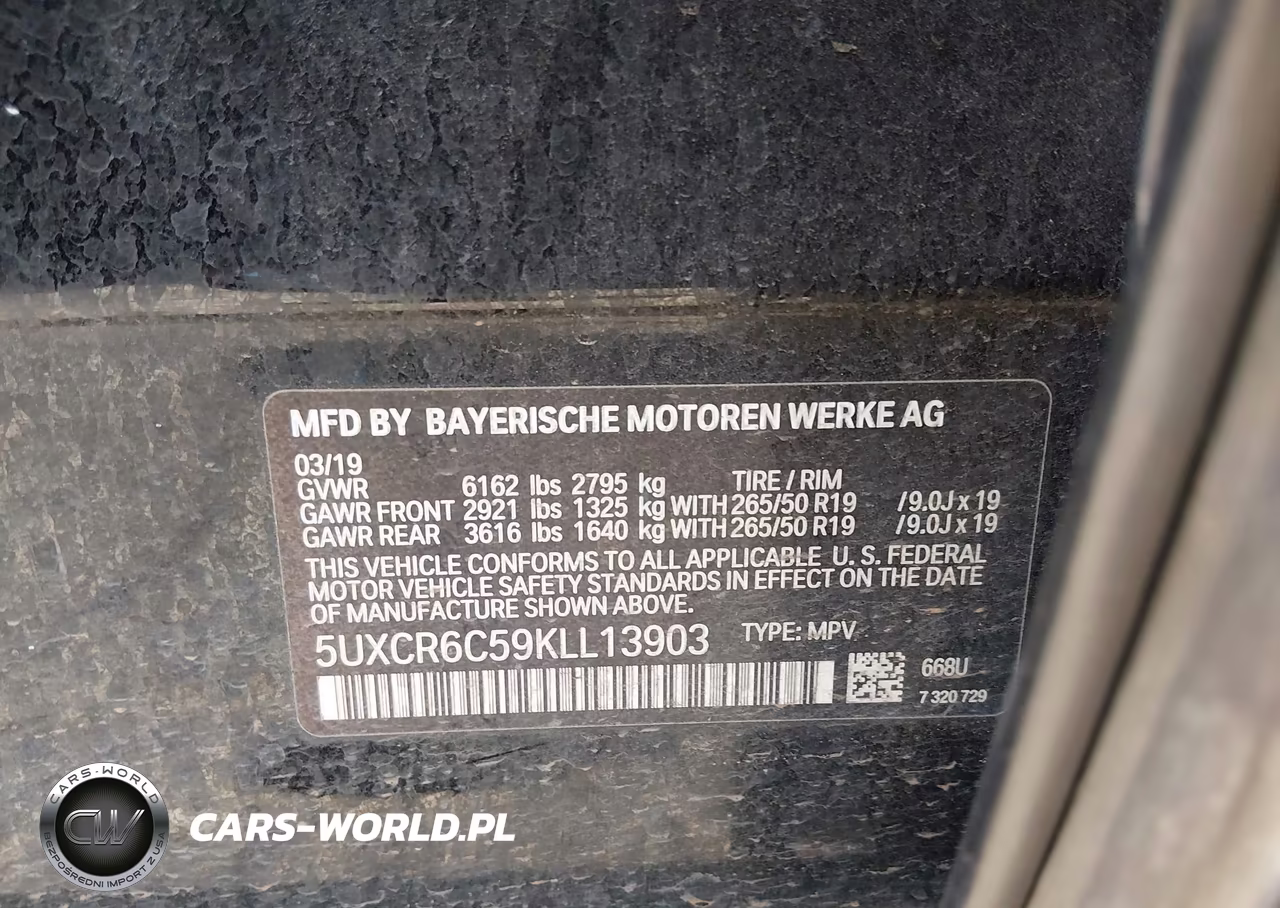 2019 BMW X5 xDrive40I VIN:5UXCR6C59KLL13903 - 9