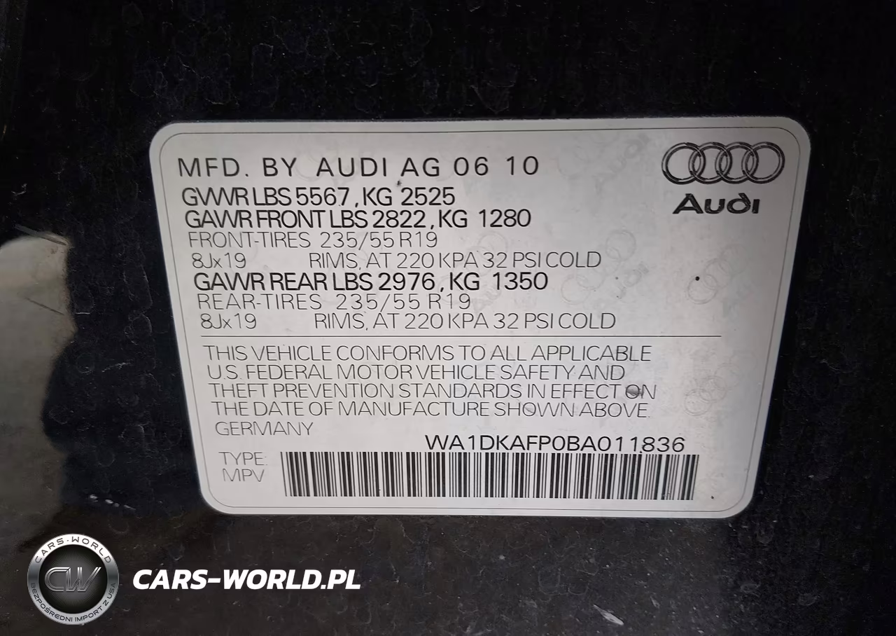 2011 Audi Q5 3.2 Premium Plus VIN:WA1DKAFP0BA011836 - 9