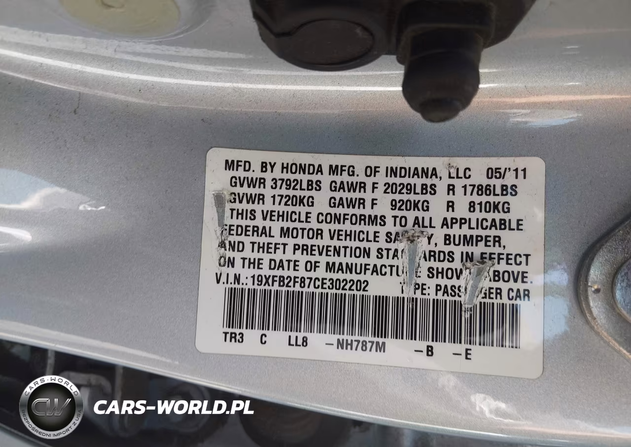 2012 Honda Civic Ex VIN:19XFB2F87CE302202 - 9