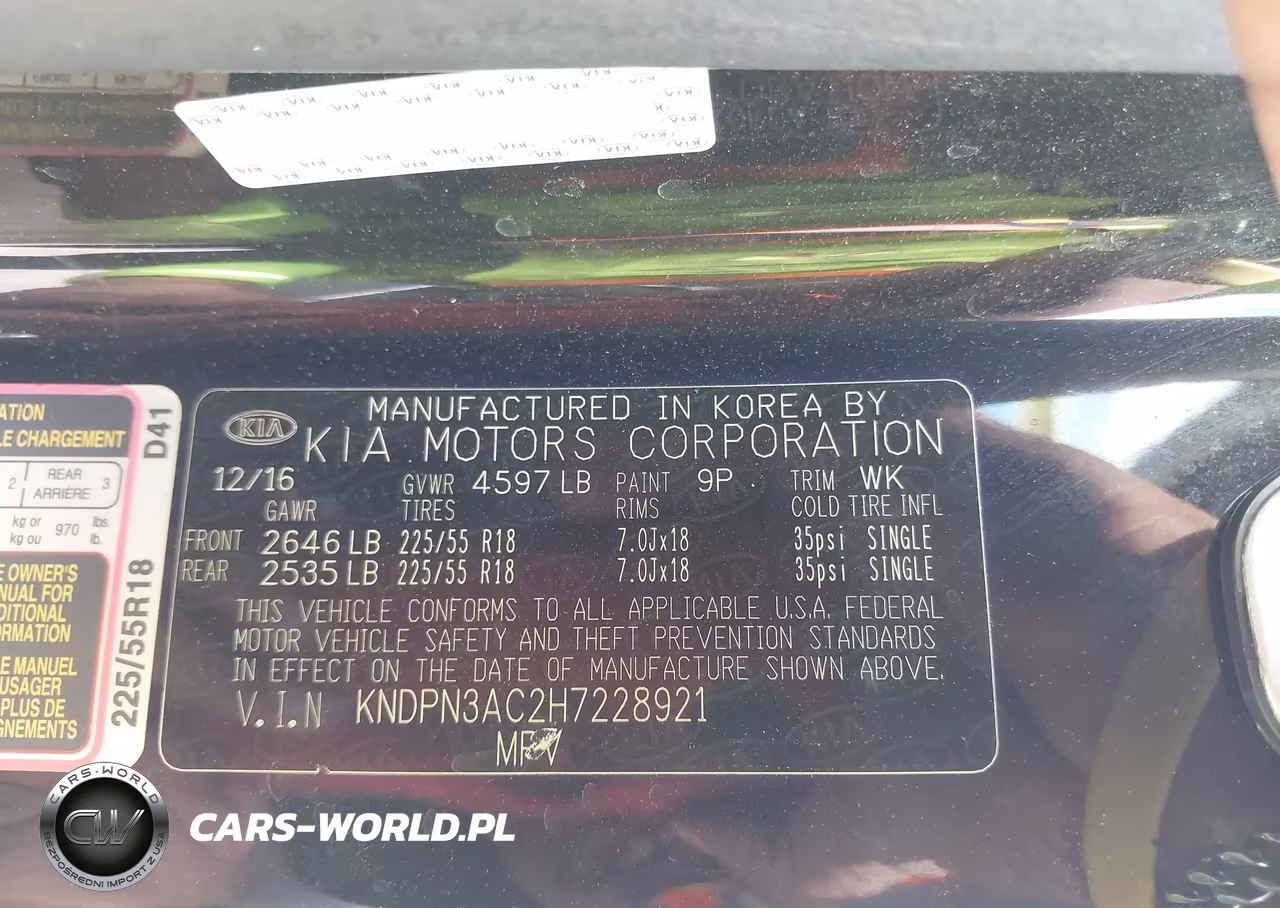 2017 Kia Sportage Ex VIN:KNDPN3AC2H7228921 - 9