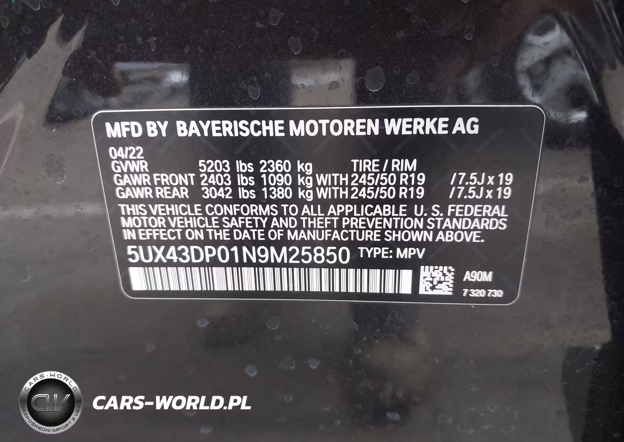 2022 BMW X3 Sdrive30I VIN:5UX43DP01N9M25850 - 9