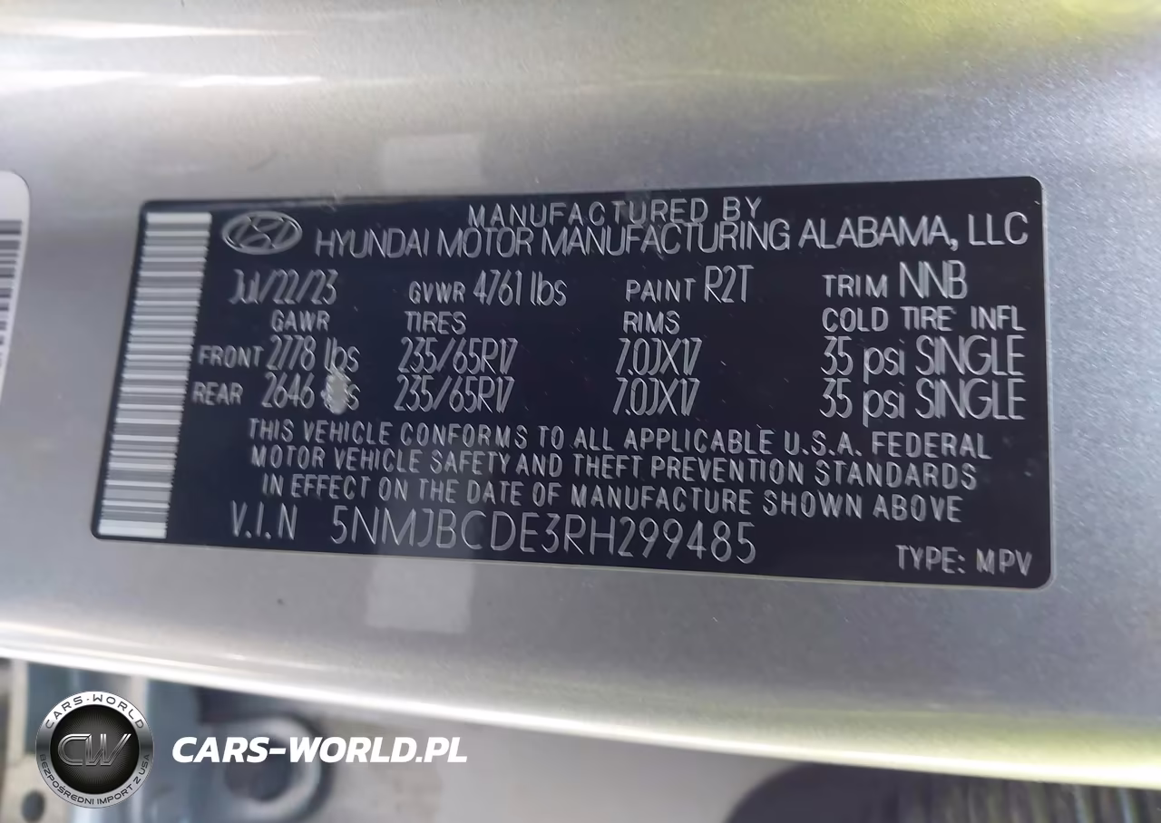 2024 Hyundai Tucson Sel VIN:5NMJBCDE3RH299485 - 9