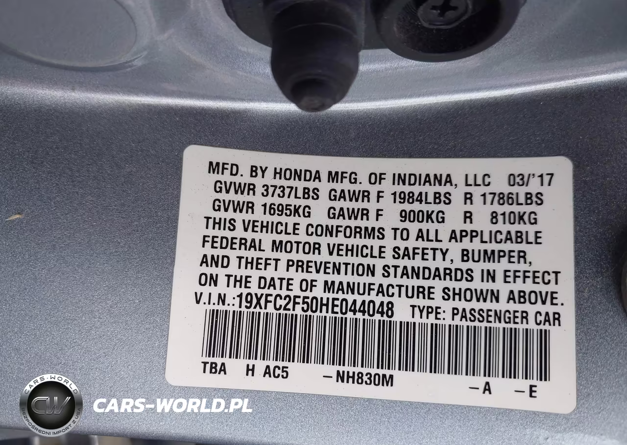 2017 Honda Civic Lx VIN:19XFC2F50HE044048 - 9